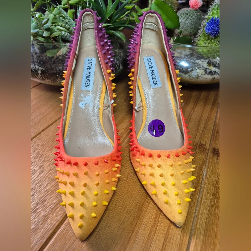 Steve‎ Madden 'Testy' Ombre Spiked Pumps - Size 6.5